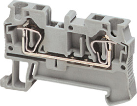 Terminal block, 2 pole, 0.2-4.0 mm², clamping points: 2, gray, spring balancer connection, 32 A, NSYTRR42