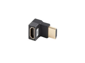 Adapter HDMI(M)-HDMI(F) 8K kątowy góra aluminium srebrny AD-HDMI-08