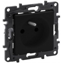 Gniazdo zasilające pojedyncze NILOE STEP czarne [2P+Z] 16A Legrand