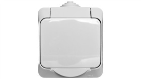 Cedar Plus Gniazdo Hermetyczne Z/U Z Klapką I Przesłonami 16A Ip44 Szare...