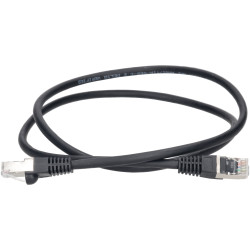 TruConnect TRUP6A1.0BK 1mtr CAT 6A S/FTP LSZH Full Copper Patch Lead - Black