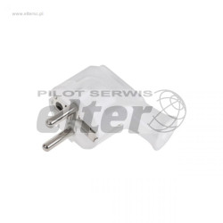 Wtyczka sieciowa kątowa z uziemieniem biała WT-35