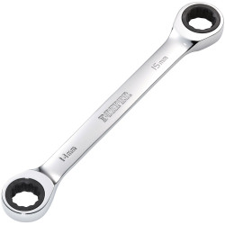 Draper 27738 HI-TORQ&#xAE; Metric Double Ratchet Ring Spanner, 14 x 15mm