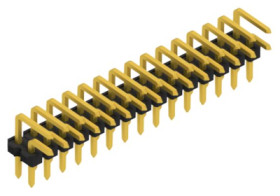 Pin header, 30 pole, pitch 2.54 mm, angled, black, SLLP404130G