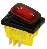 MKH1023R Przełącznik kołyskowy, czerwony dwubiegunowy 230V OFF-ON [SPDT] otwór montażowy: 22x30mm, hermetyczny