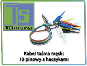 Kabel taśma męski 10PIN z haczykami