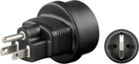 Line adapter 95308, ground contact socket CEE 7/4 to US plug, max. 250 VAC/10 A, 95308