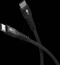 73955 Sync &amp; charge cable, USB-C &gt; USB-C, 3.0m, 60W, textile cable bla