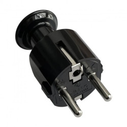 Wtyczka prosta Uni-Schuko 16A, 230V, czarna,OR-AE-13304/B