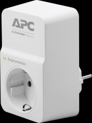 PM1W-GR Over-voltage protection socket, 1 outlet, white
