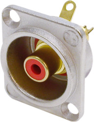 RCA chassis socket, Cincheinbaubuchse, 10 A, löten, NF2D-2