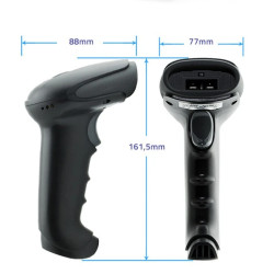 Qoltec Skaner czytnik kodów kreskowych 1D matryca CCD USB Czarny