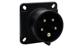 Wtyk Siłowy Tablicowy Odbiornikowy 16A 5P 380V-415V /Fe/ Ip44 Czarny