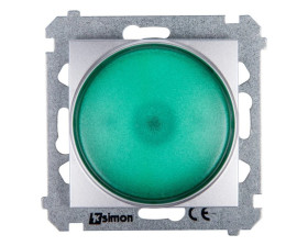 Simon 54 Sygnalizator świetlny LED zielone światło srebrny mat DSS3.01/43