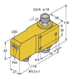 Turck 6870673 Czujnik liniowy FCI-D20A4P-LIX-H1141, 21.6 - 26.4 V/DC, 1 szt.