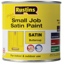 Rustins SPBUW250 Quick Dry Small Job Satin Paint Buttercup 250ml