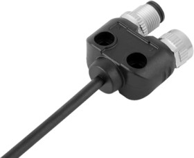 Sensor actuator cable, M12-cable plug, straight/M12-cable socket, straight to open end, 4 pole, 1 m, PUR, black, 4 A, 79 5238 10