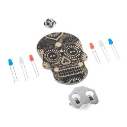 Sparkfun Day of the Geek - Soldering Badge Kit (Black with Copper Trace)