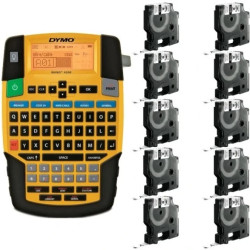 Drukarka etykiet DYMO Rhino 4200 dla elektryka, instalatora, przemysłu s0955990 + 10 taśm DYMO IND 9mm x 5,5m (biała / czarny na