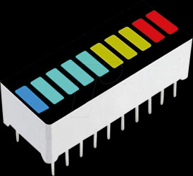 Bargraph display, 10 elements, multicolored
