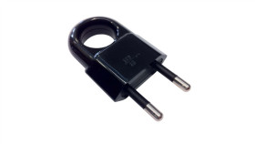 Wtyczka Płaska Z Uchwytem B/U Euro 10A/250V Czarna D.3104C