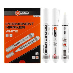 Marker pisak permanentny, biały Polax 4 mm, 10 szt. (49-0061)