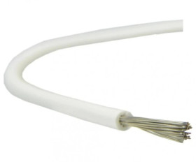 Kabel silikonowy SIF 180C 300/500V 2,5 ciepłoodporny LSOH biały linka TKD /100m/