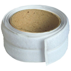 Faithfull 0170201WHLHTB Hook &amp; Loop Self-Adhesive Tape 20mm x 1m White