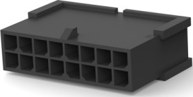 Plug housing, 16 pole, pitch 3 mm, straight, black, 1-794616-6