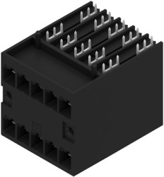 Pin header, 10 pole, pitch 7.62 mm, angled, black, 1543330000