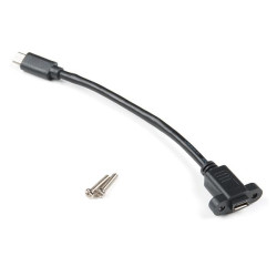 Sparkfun Panel Mount USB Micro-B Extension Cable - 6"