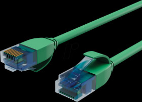 BS08-22303 Patch cable Cat.6 U/UTP slim, green 0.3 m