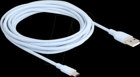81224 USB 2.0 cable, A plug &gt; C plug, silicone, blue, 4.0 m