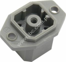 G30E3M, wtyk 3+PE, z flanszą do obudów przyłącze zaciskane CRIMP, bez styków RMC280, szary, gwint w tworzywie, Hirschmann, 73199