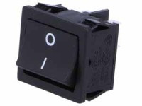 MK1071B Przełącznik kołyskowy, czarny, dwubiegunowy 230V ON-OFF [DPST]