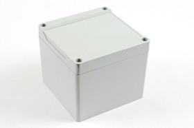 PC enclosure, (L x W x H) 105 x 105 x 90 mm, light gray (RAL 7035), IP68, 1555LA2GY