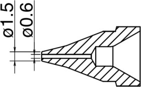 Solder nozzle, round shape, Ø 0.6 mm, N61-01
