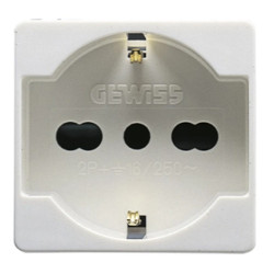 Gniazdo 2P+E standard włoski/niemiecki 16A 250V białe GW20246