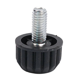 Stopka regulowana do mebli - M8 25x17mm - czarna - noga meblowa z podkładką