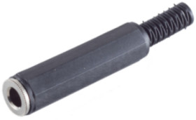 6.3 mm jack socket, 3 pole (stereo), solder connection, plastic, BS50300