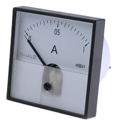 Amperomierz analogowy panelowy DC zakres 0/1A Direct Connected DC wysokość wycięcia: 72mm wartość 0/1A Direct Connected