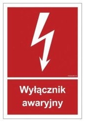 ZNAK - BC034 Wyłacznik awaryjny 10 x 14,8 cm FN - Folia samoprzylepna