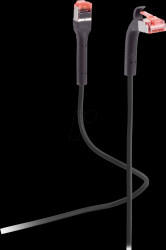 KAFL31-2900501 Patch cable Cat.6a, U/FTP, flexible plugs, black, 0.25m