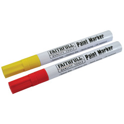 Faithfull FAIPMYELRED Paint Marker Pen Yellow &amp; Red (Pack 2)