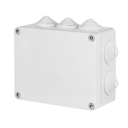 INDUSTRIAL Puszka hermetyczna n/t 198x139x82mm IP55 z 8 dławicami szara 2707-02