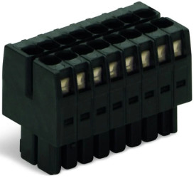 Socket header, 16 pole, pitch 3.5 mm, straight, black, 713-1108