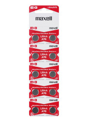 10 x bateria alkaliczna mini Maxell G13 / AG13 / L1154 / LR44 / A76