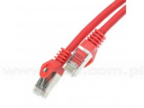 Patchcord S/FTP kat.6A, 5,0m, czerwony