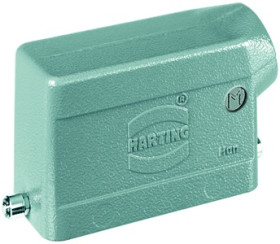 Grommet housing, size 10B, die-cast aluminum, M25, angled, longitudinal bow locking, IP65, 19302101541