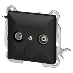 Gniazdo abonenckie RTV Pearl, 1,5dbt, GAP-P/K, czarny,OR-OE-7712/RTV/K/B